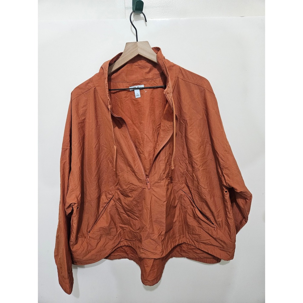 FLX‎ Womens Burnt Orange Half Zip Windbreaker Jacket Pullover 3X RN73277